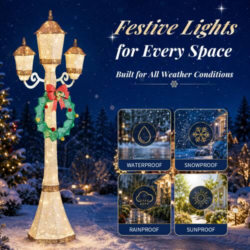 Festive Lights for Every Space  
Built for All Weather Conditions  

WATERPROOF  
SNOWPROOF  
RAINPROOF  
SUNPROOF