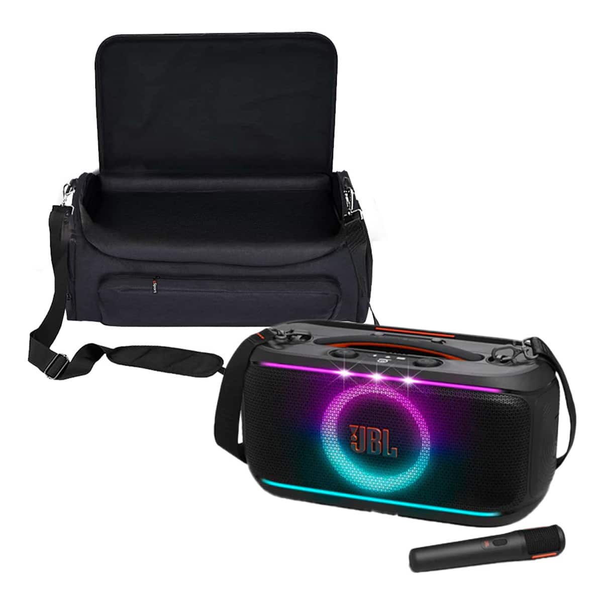 JBL - PartyBox On-The-Go 2 Portable Party Speaker with gSport Carrying Bag - Black