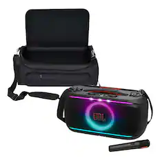 Front. JBL - JBL PartyBox On-The-Go 2 Portable Party Speaker with gSport Carrying Bag - Black.