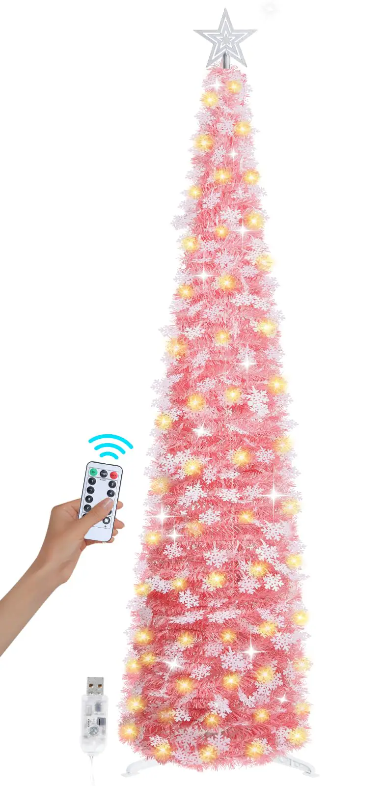 Pink - Snowflakes 6ft