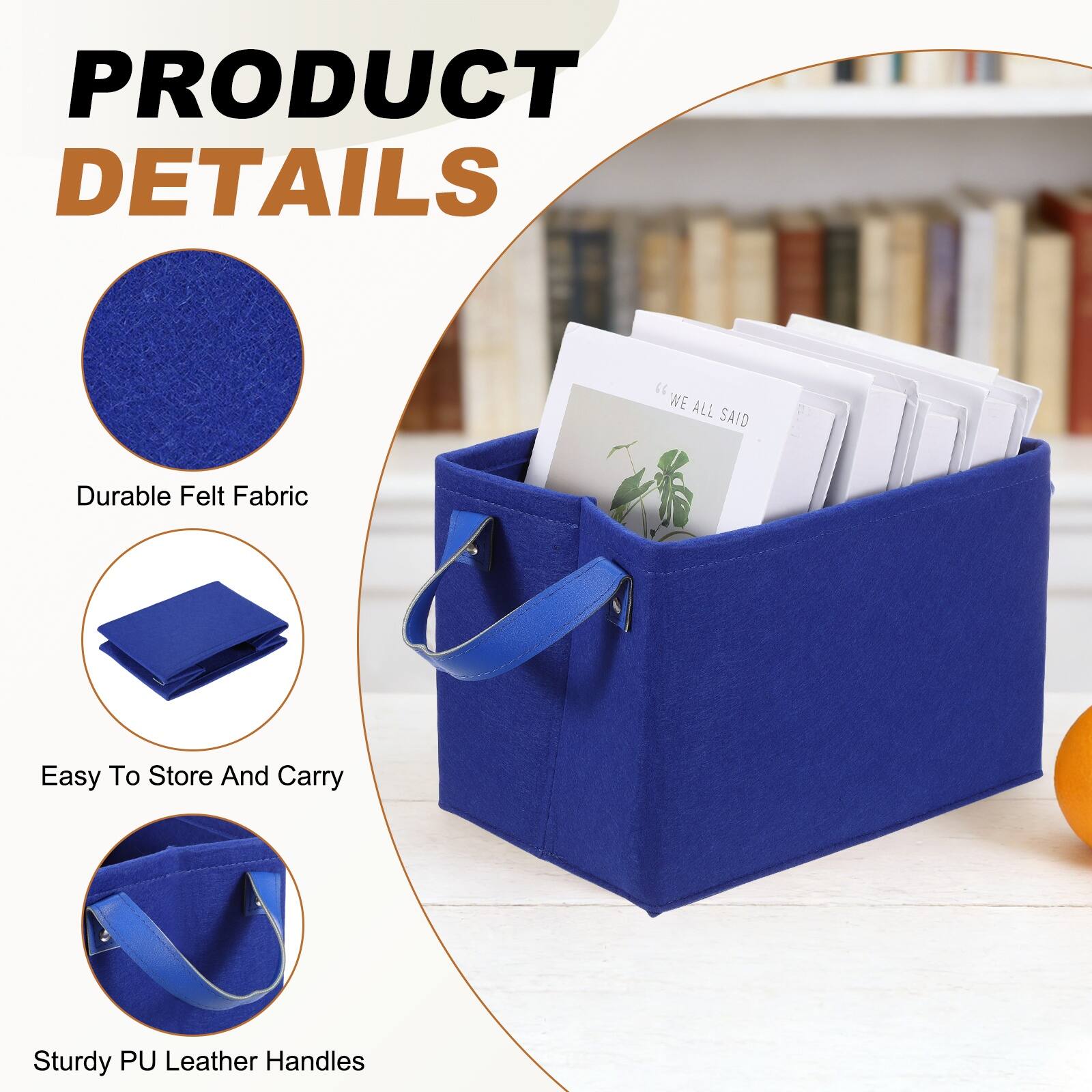 PRODUCT DETAILS

- Durable Felt Fabric
- Easy To Store And Carry
- Sturdy PU Leather Handles