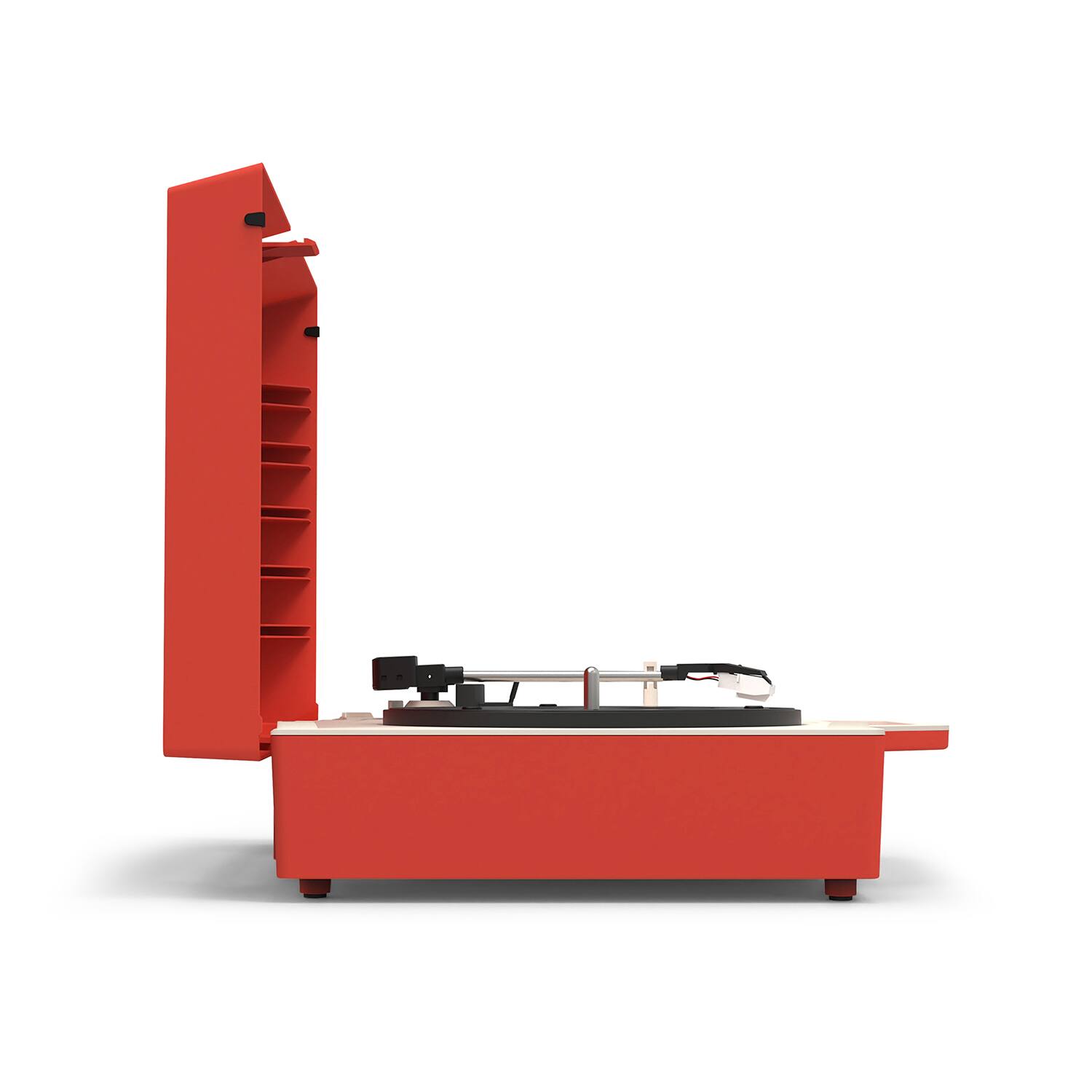 Alt View 17. Victrola - Re-Spin Sustainable Bluetooth Suitcase Record Player - Poinsettia Red.