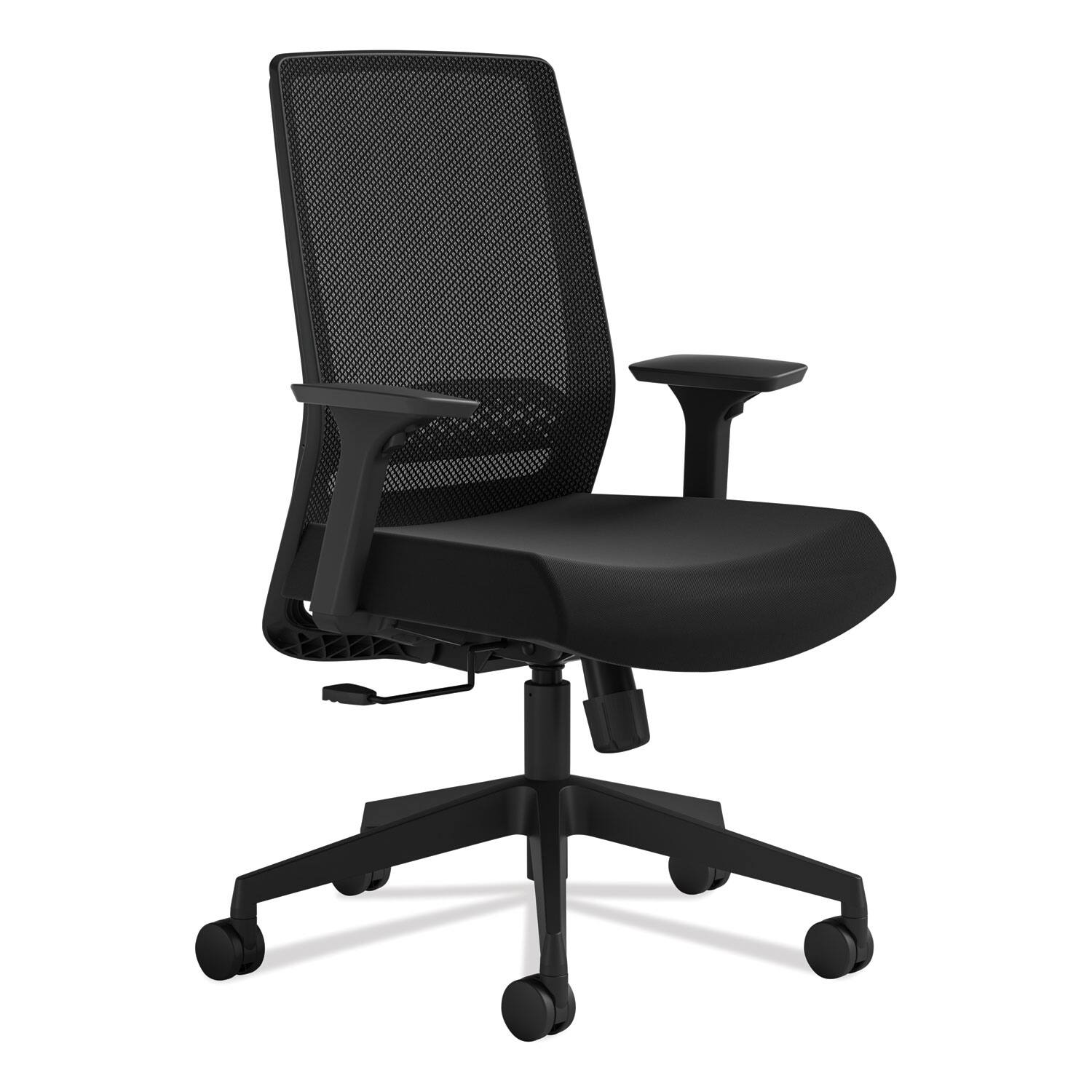 Front. Safco - REMOVE - Medina Basic Task Chair, Supports Up to 275 lb, 18" to 22" Seat Height, Black - Black.