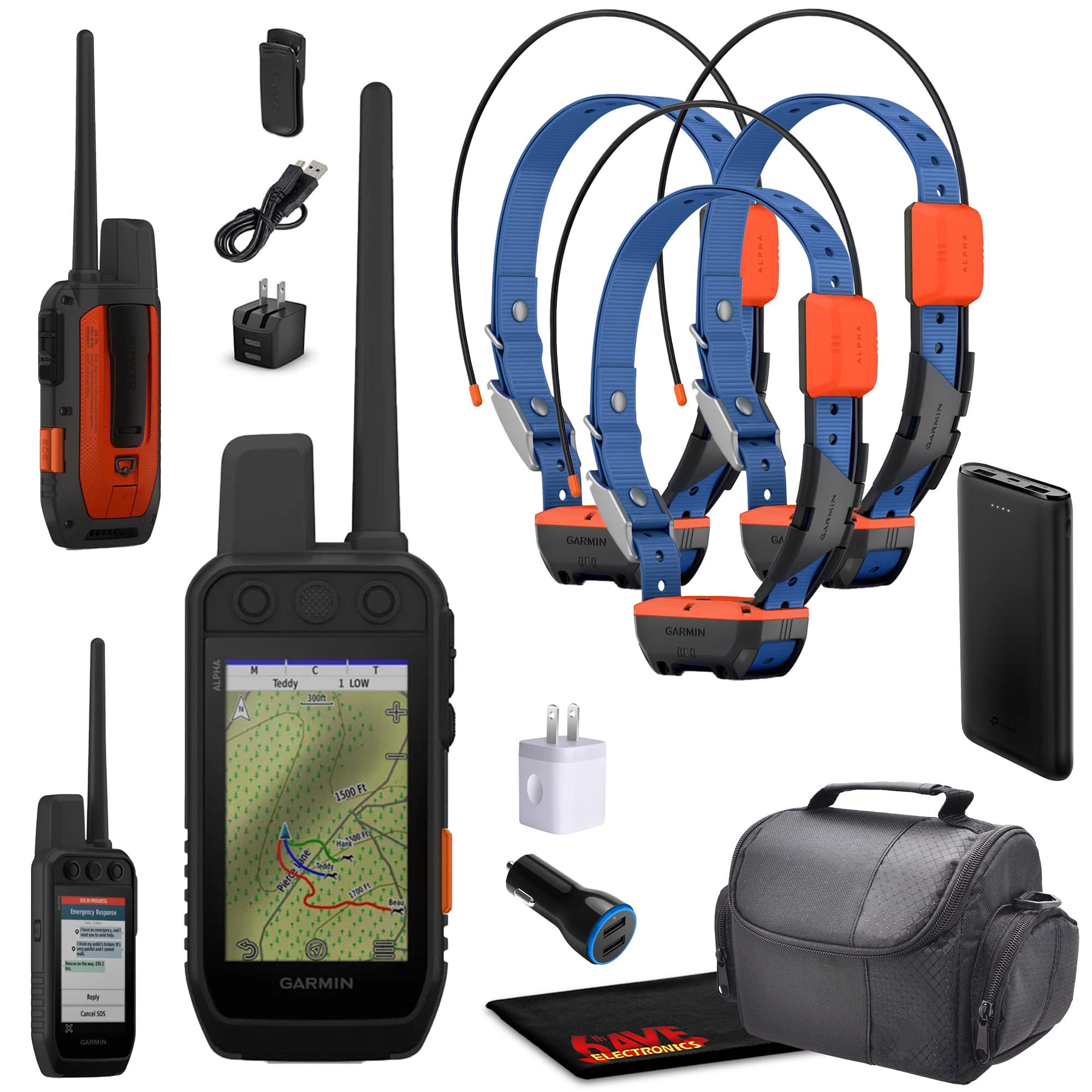 Garmin - Alpha 300i Handheld With 3x Alpha T20 Tracking Collar For Dogs With GPS