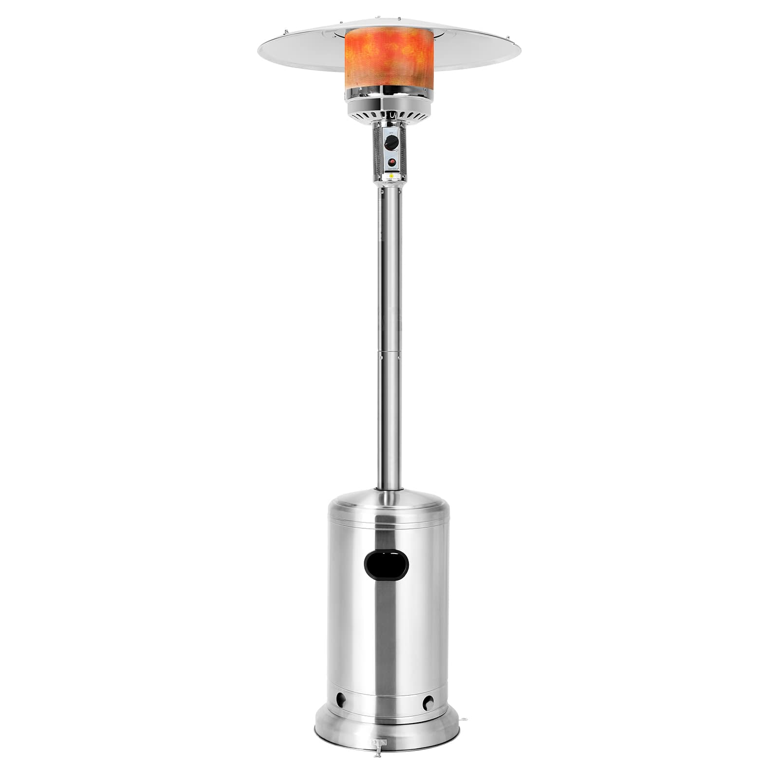 Costway - 47476 BTU Propane Patio Heater Standing Steel with Wheels - Silver