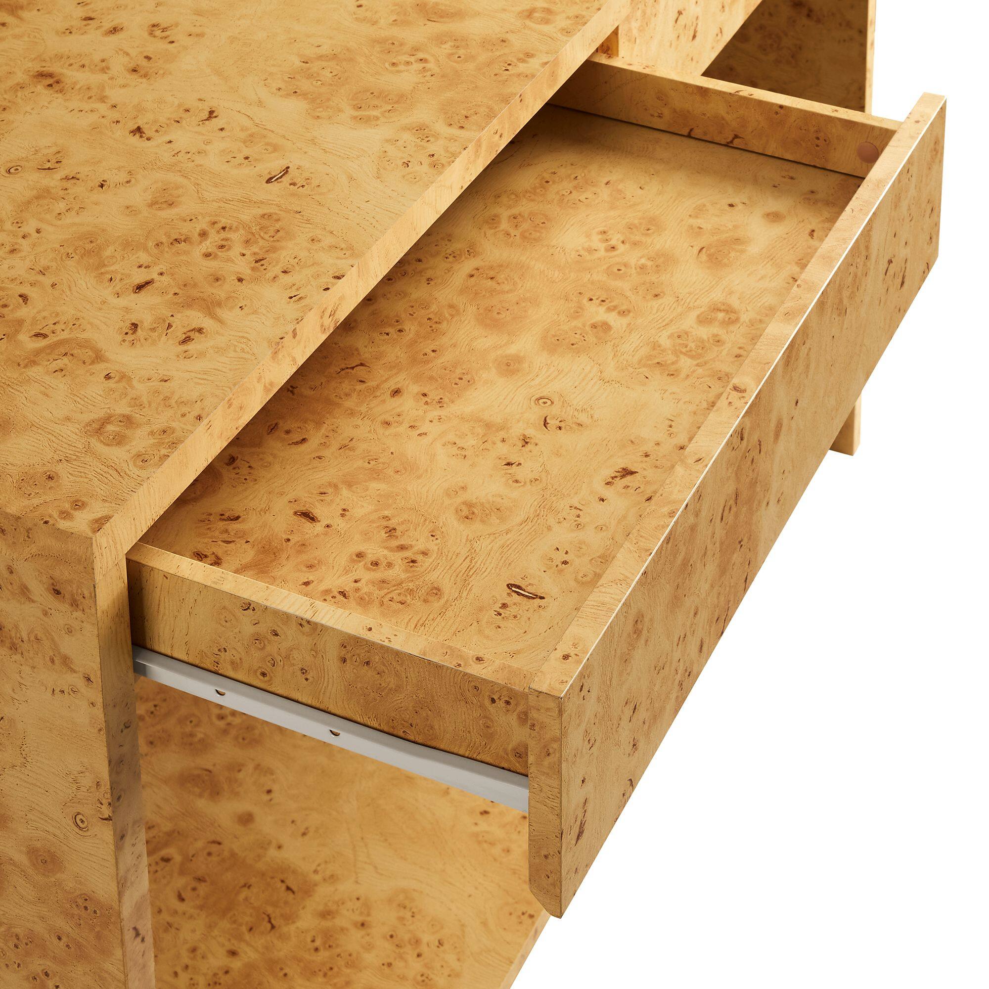 Alt View 5. Modway - Hudson 2-Drawer Burl Wood Console Table by Modway - Natural.