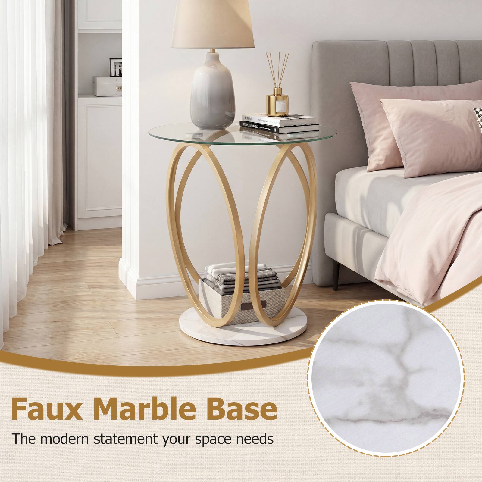Faux Marble Base  
The modern statement your space needs