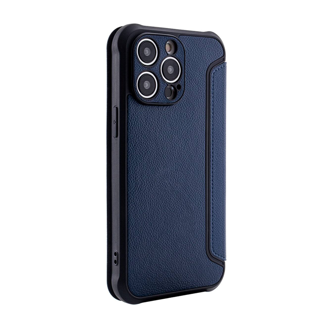 Reiko - Magnetic Wallet Leather Phone Case For Apple Iphone 14 Pro In - Navy