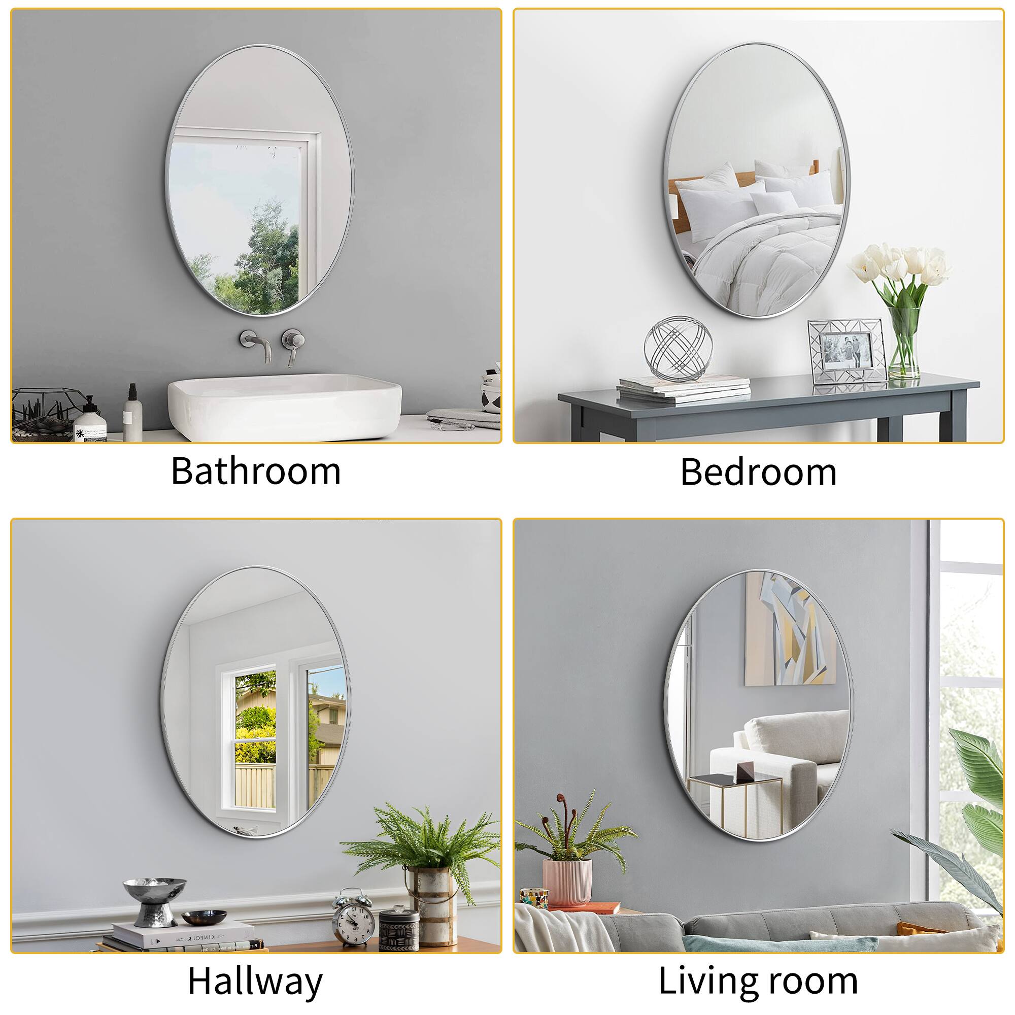 Bathroom  
Bedroom  
Hallway  
Living room