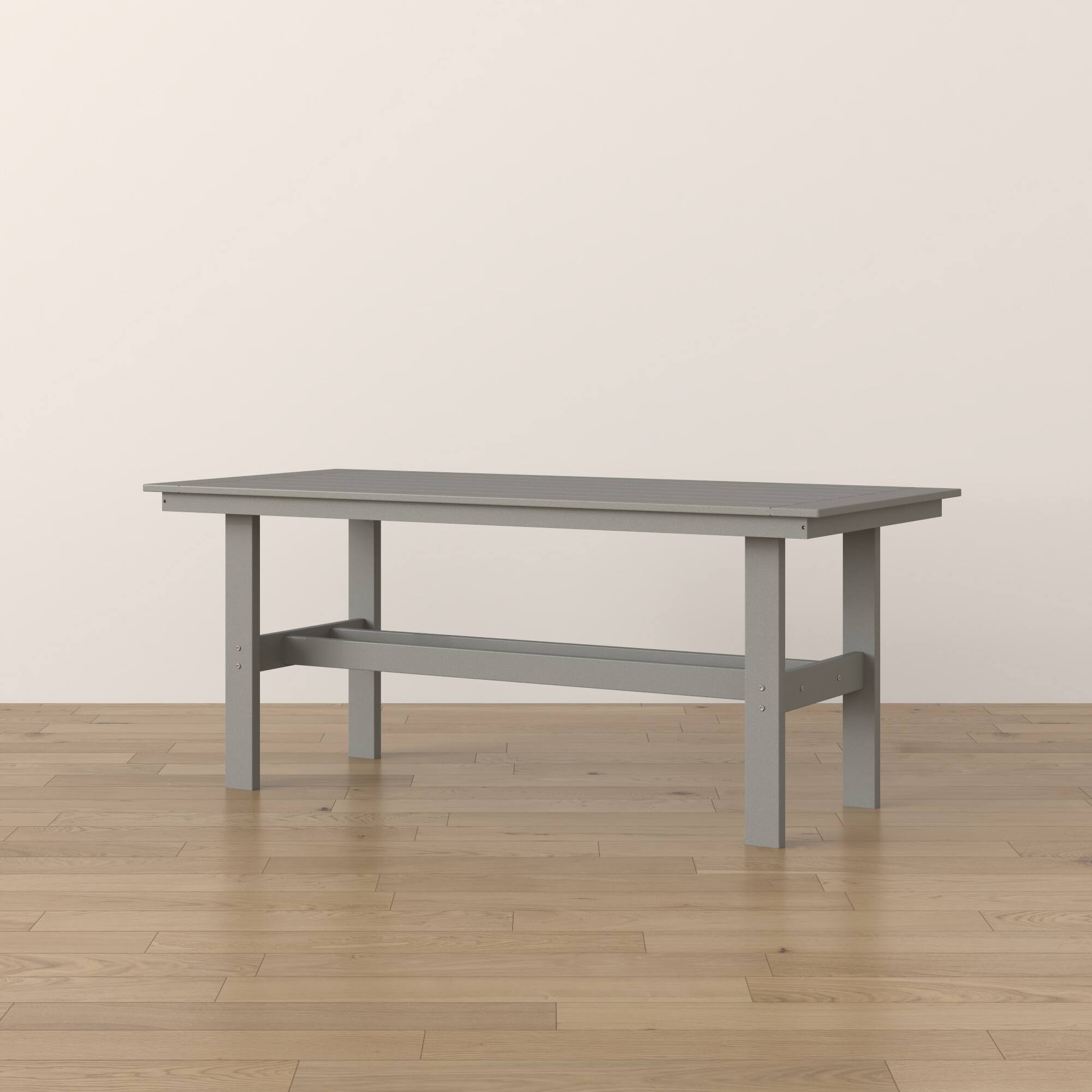 Alt View 4. Famapy - HDPE Outdoor Dining Table with Umbrella Hole & Cap-Solid Panel Patio Table for 8 People Weatherproof & Low Maintenance - Gray.