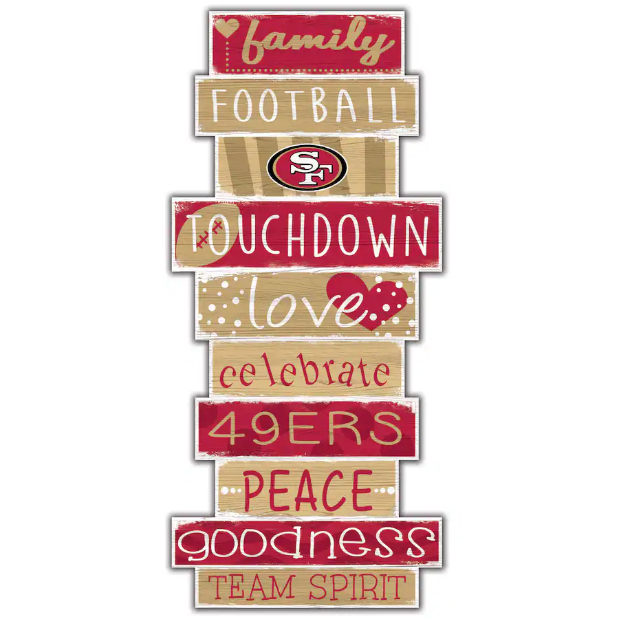 49ers Block Sign Fan Creations San Francisco 49ers 5'' x 24'' Celebrations Stack Sign ...