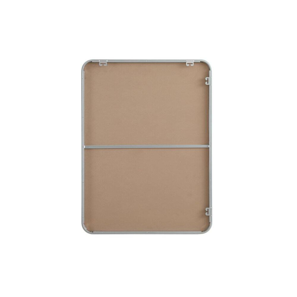 Angle. Elegant Decor - Contour Metal Rectangle Mirror 27x36 in Silver - Silver.