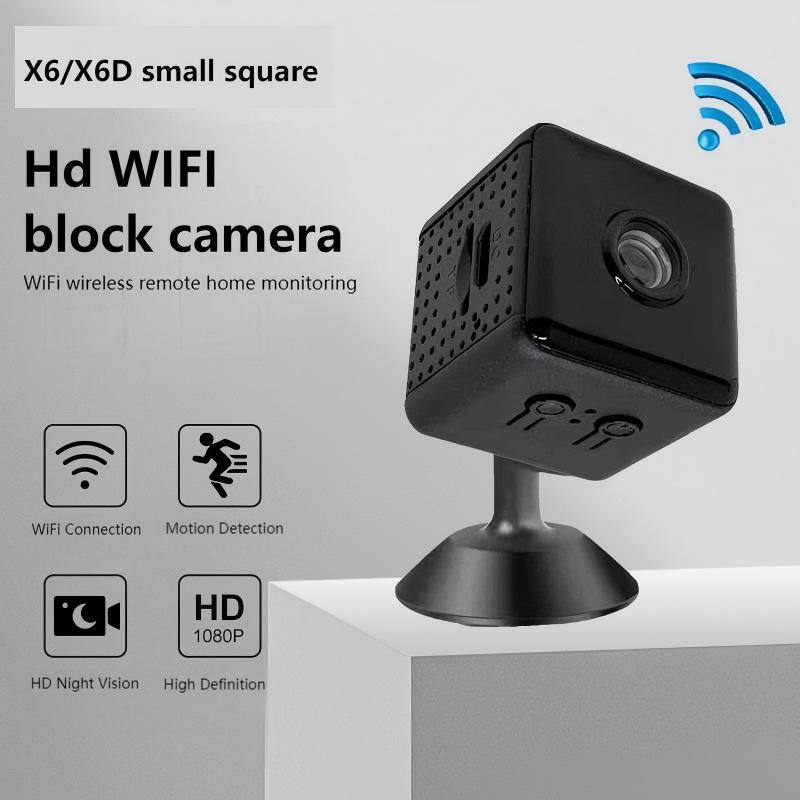 X6/X6D small square  
HD WIFI block camera  
WiFi wireless remote home monitoring  

- WiFi Connection  
- Motion Detection  
- HD Night Vision  
- HD 1080P  
- High Definition