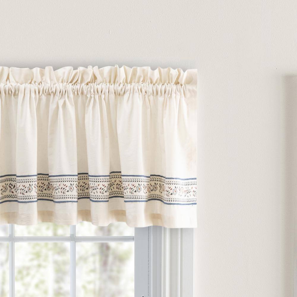Left. Ellis Curtain - Ellis Curtain Richmark 1.5" Rod Pocket Tailored Valance for Windows 70" x 15" Natural - Natural.