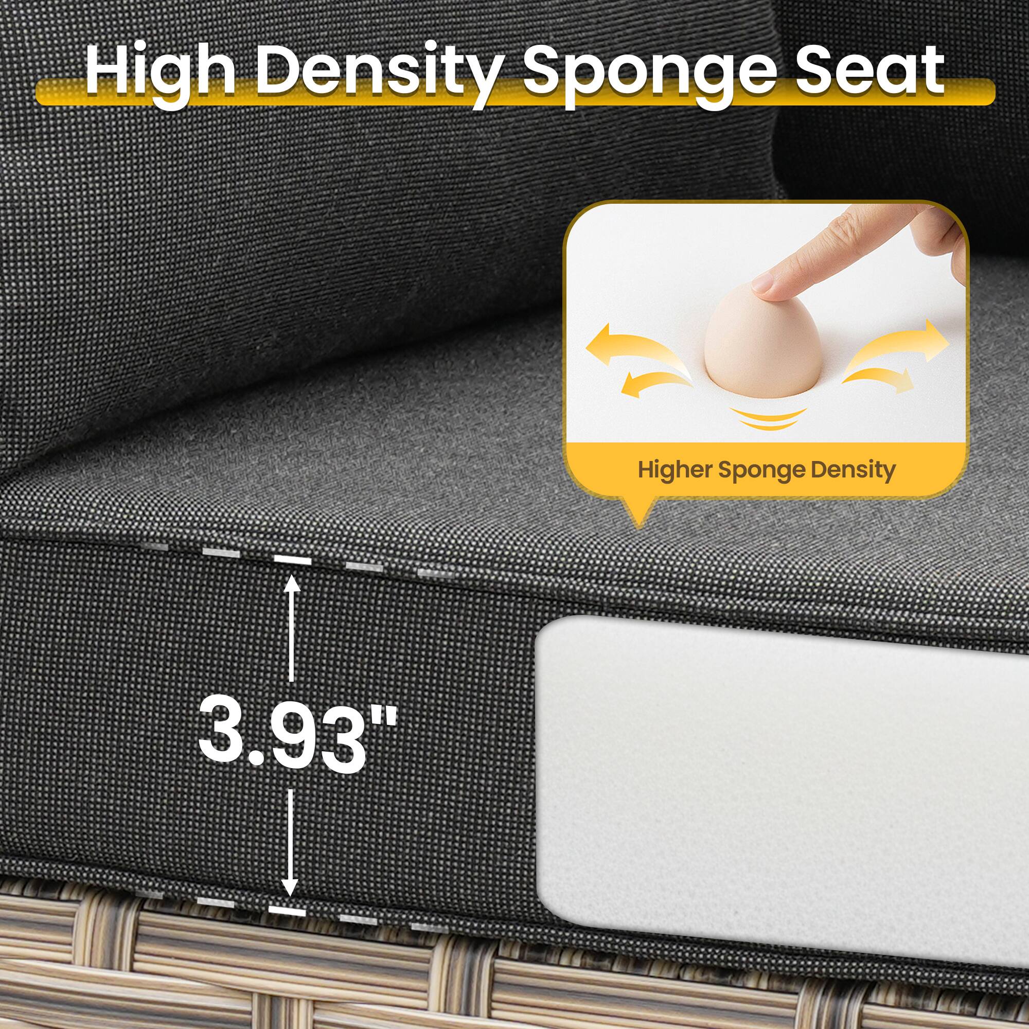High Density Sponge Seat  
Higher Sponge Density  
3.93"