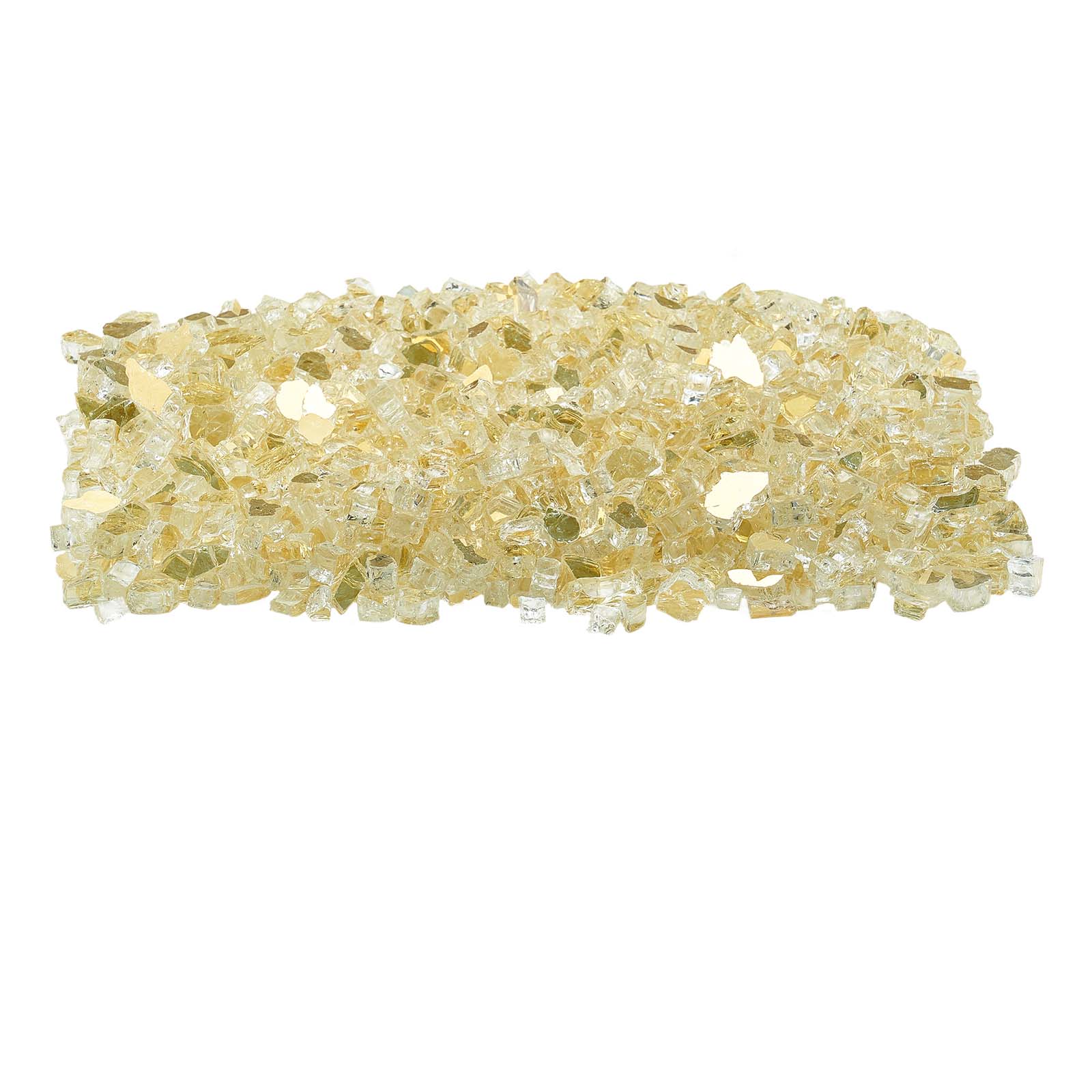 Alt View 5. VEVOR - Fire Glass, 10 LBS / 4.5 KG High-Temperature Resistant Fireplace Rocks, 1/2-Inch / 12.7 mm Reflective & Smokeless - Gold.