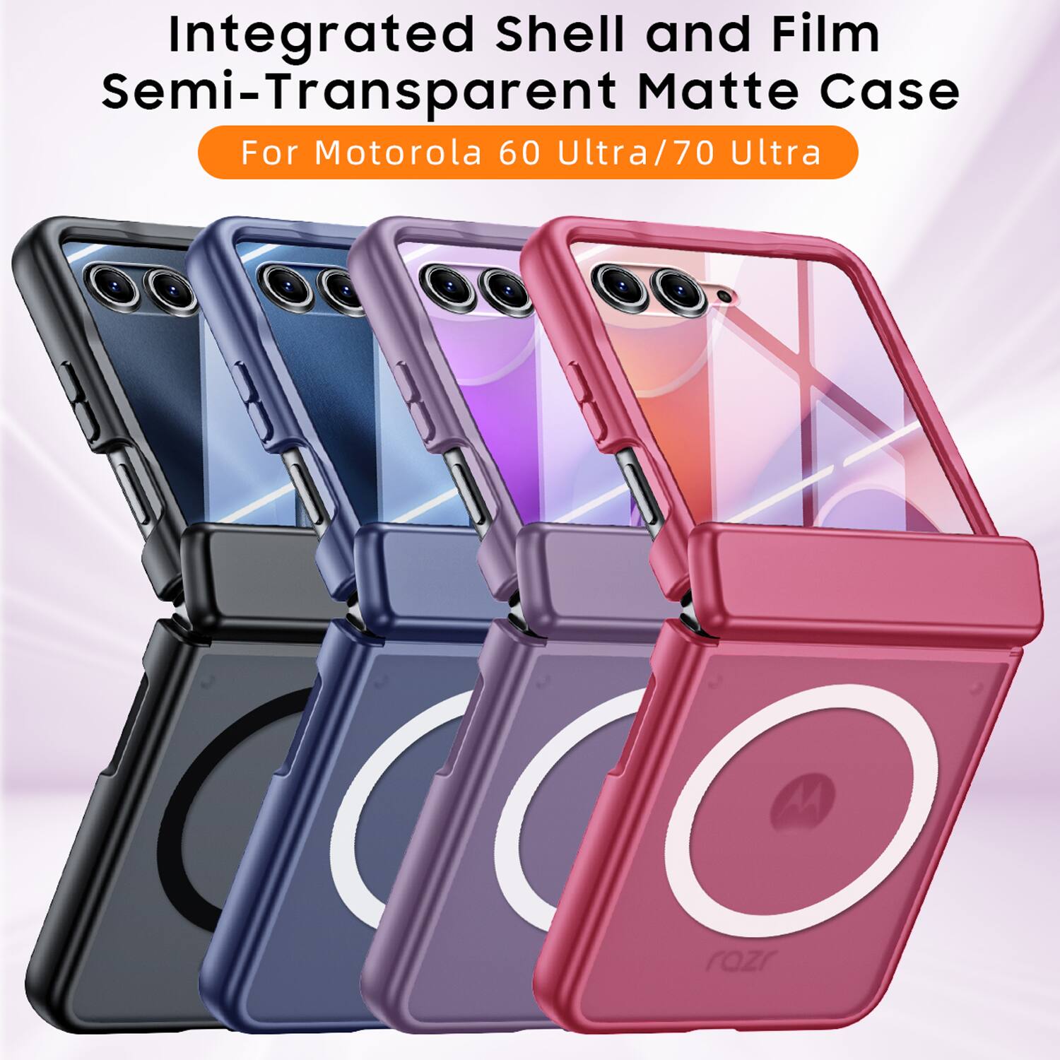 Integrated Shell and Film Semi-Transparent Matte Case For Motorola 60 Ultra/70 Ultra