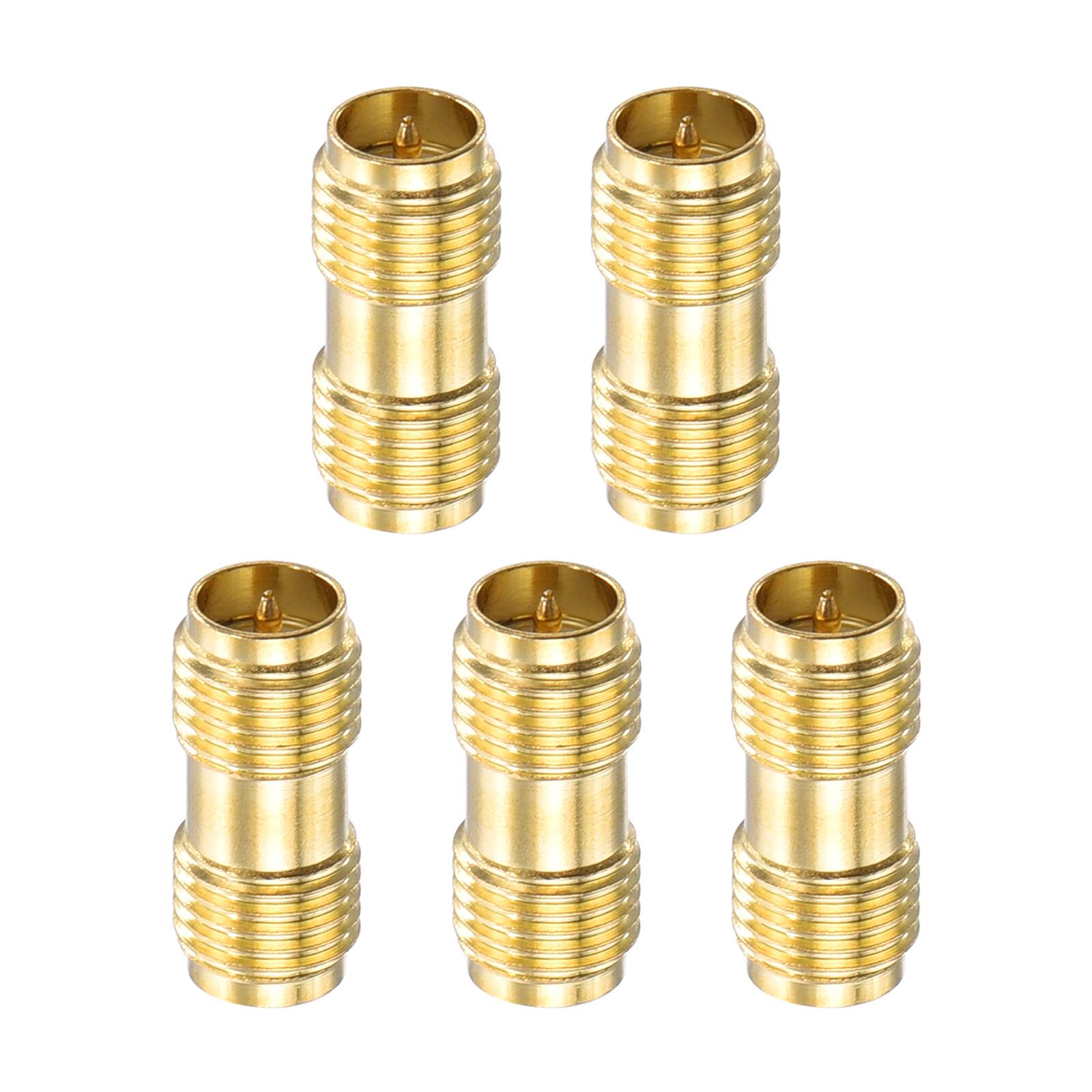 Unique Bargains - 5pcs SMA Straight Adapter, Female to RP-SMA Female 50 Ohm for Antennas/Signal/Test/Router/Car Navigation - Gold price history on PriceWatchPro