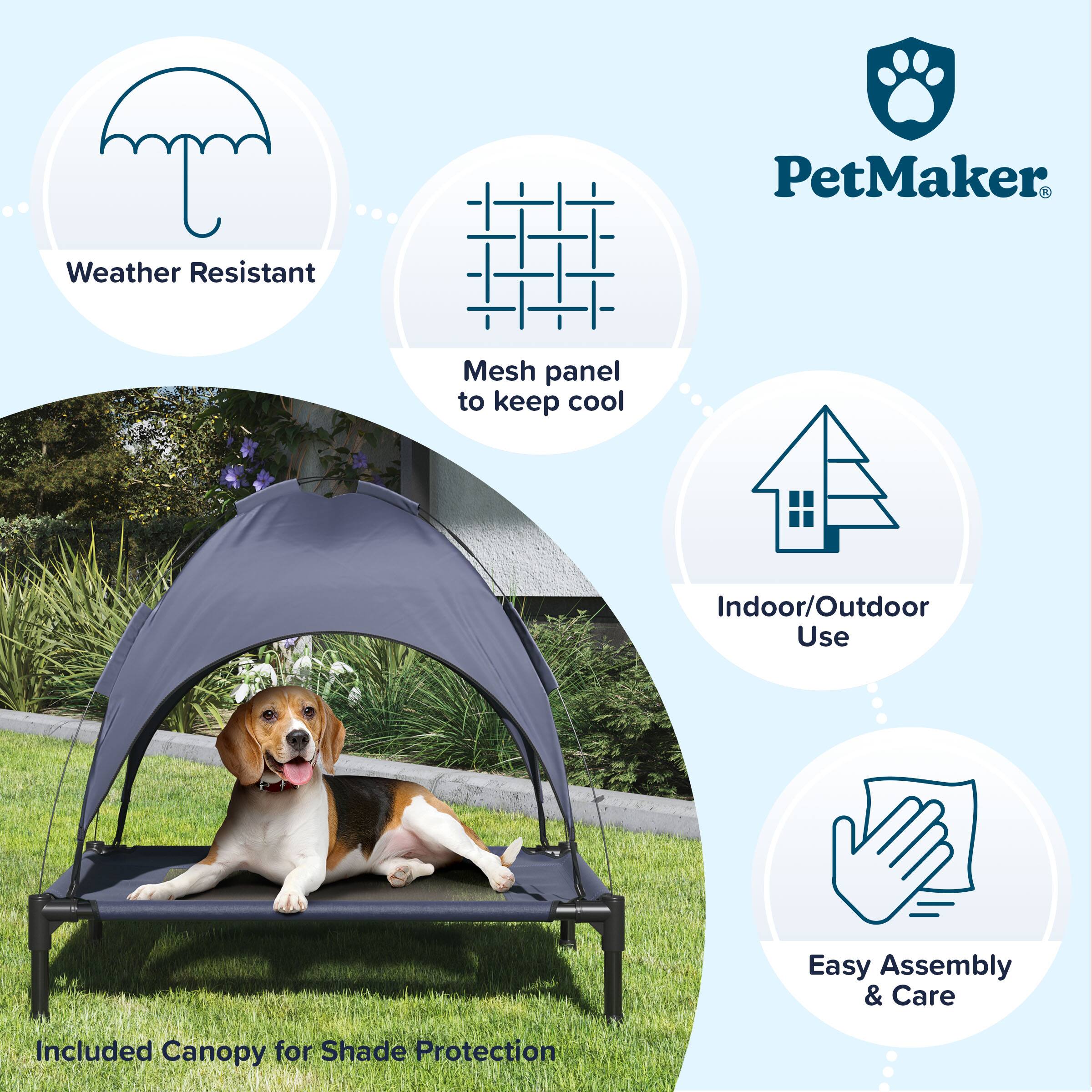 PetMaker Weather Resistant Mesh panel to keep cool Indoor/Outdoor Use Easy Assembly & Care Included Canopy for Shade Protection