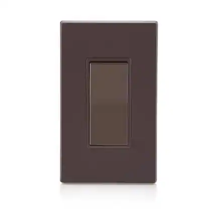 Front. Leviton - Leviton Decora 15 amps Single Pole Rocker Switch Brown 1 pk - Brown.