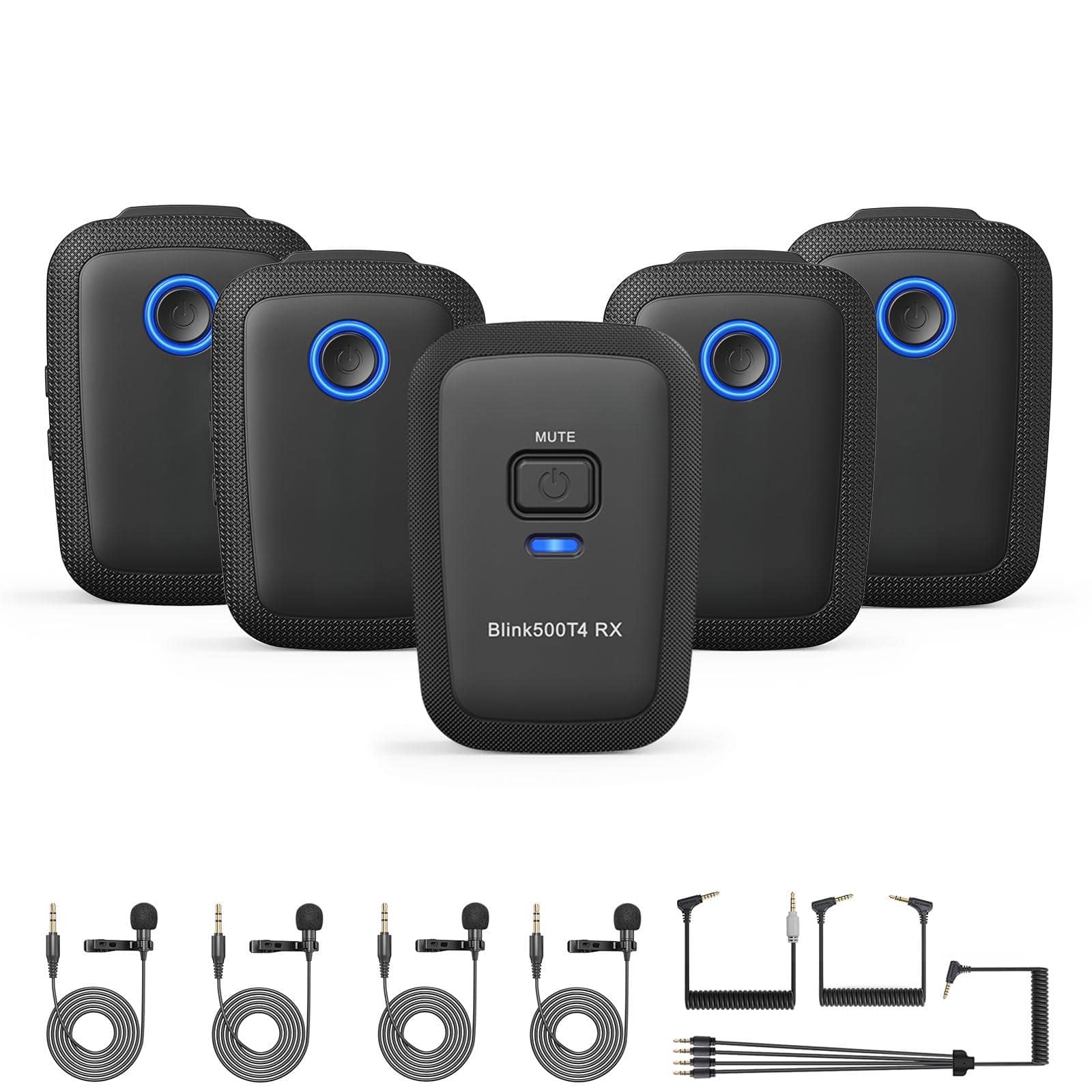 PO3TICJUNKI3 - Blink 500 T4 4 Wireless Lavalier Microphone ghz Range 4 Transmitters 1 Receiver 24 Sound For Dslr Camcorder - Default
