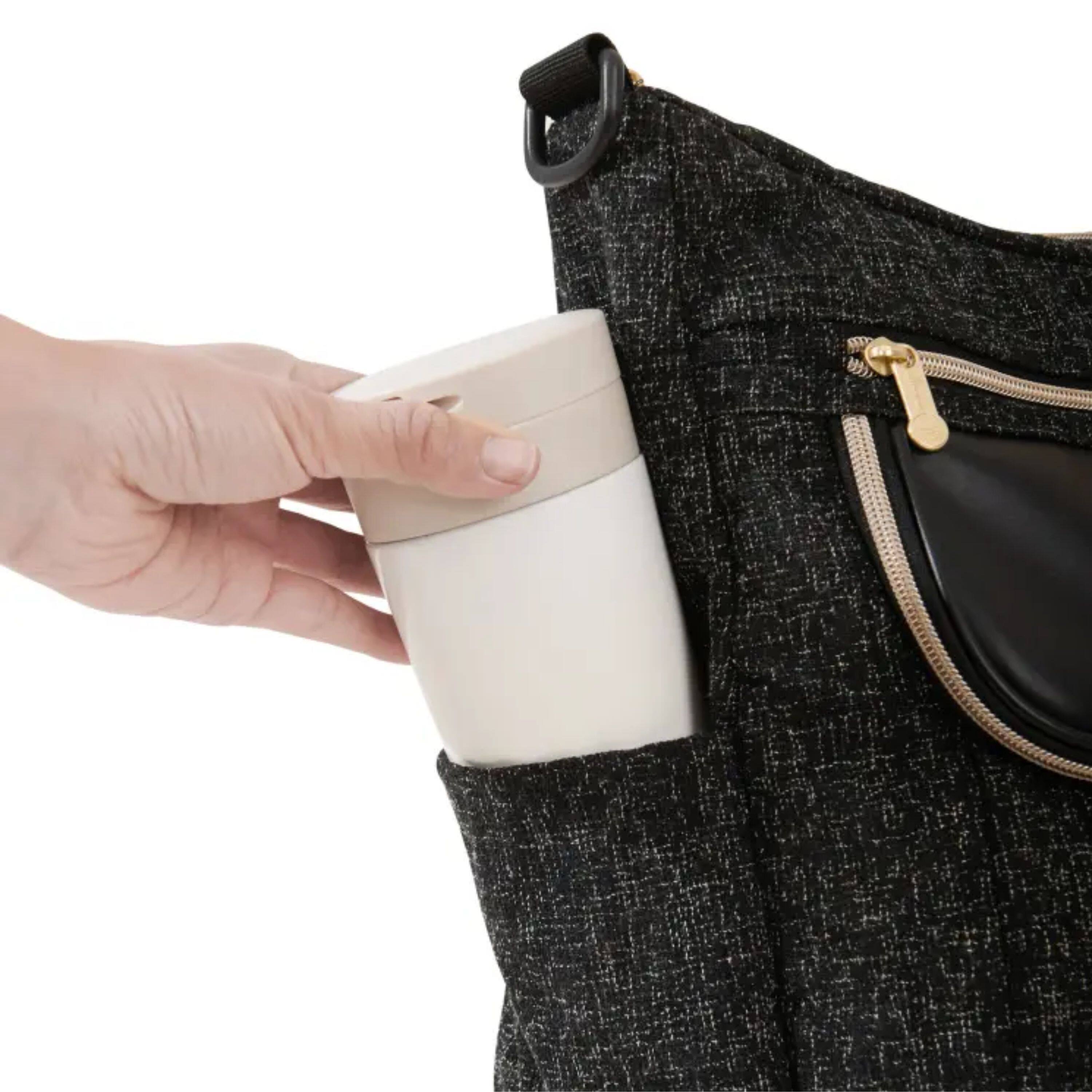 Back. Kitcheniva - Stylish Practical Stroller Organizer Bag Black - Black.