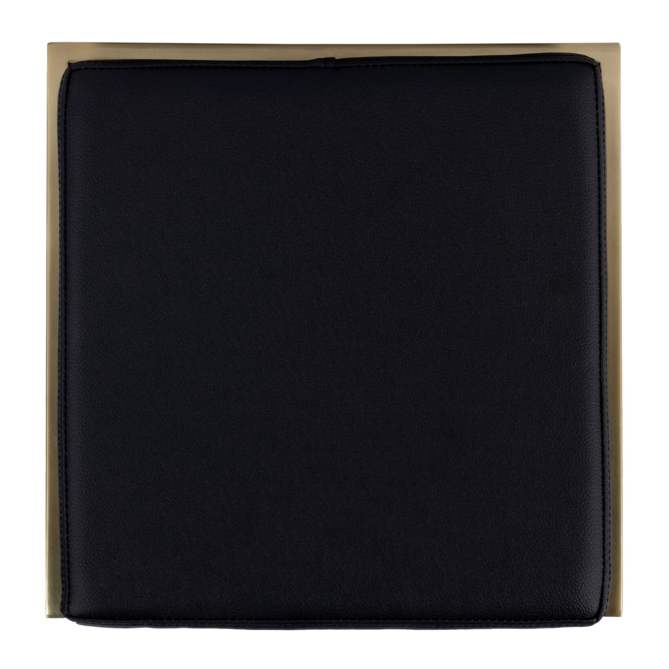 Alt View 4. Butler Specialty - Natalya 25.5 in. Seat Height Square Upholstered and Metal Backless Counter Stool with Footrest - Black.