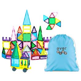 Everplay - Magnetic Tiles For Kids, 61PCS Construction STEM Building Blocks Educational Toy - Multicolor