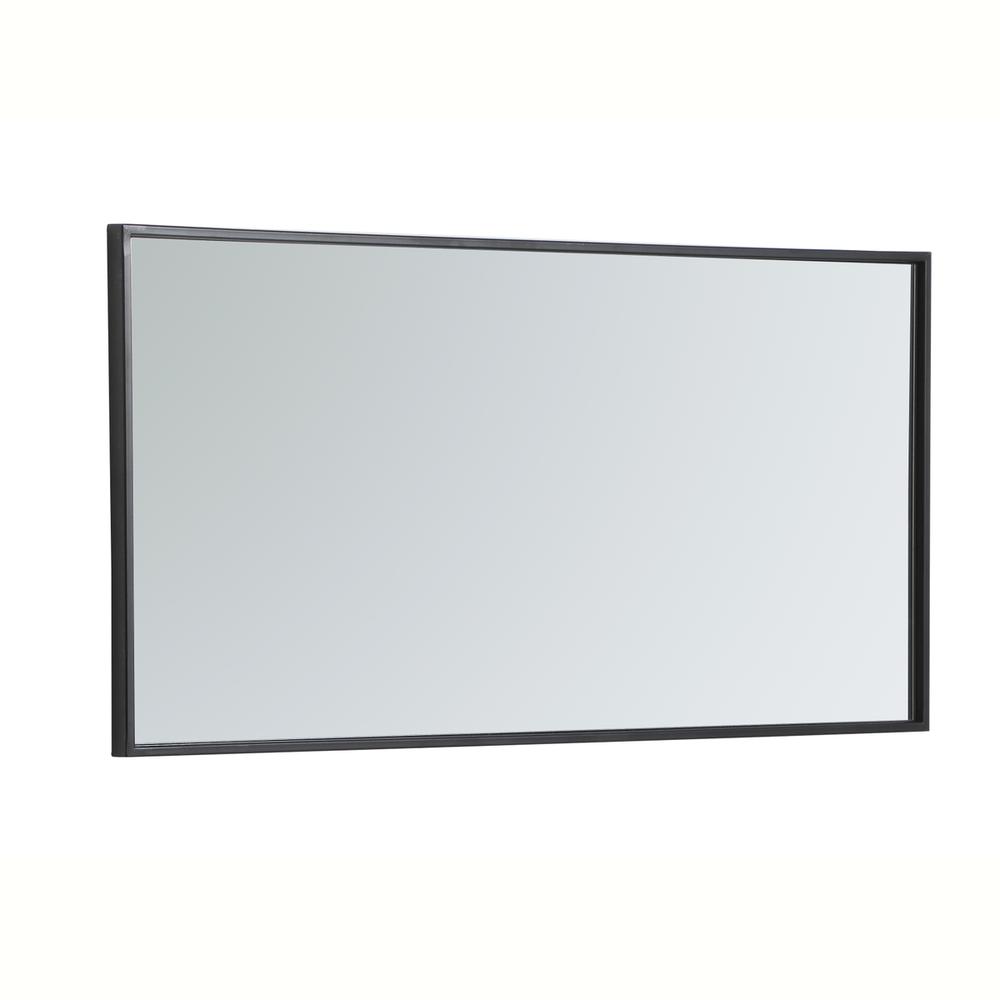 Back. Elegant Decor - Metal frame rectangle mirror 18 inch in Black - Black.