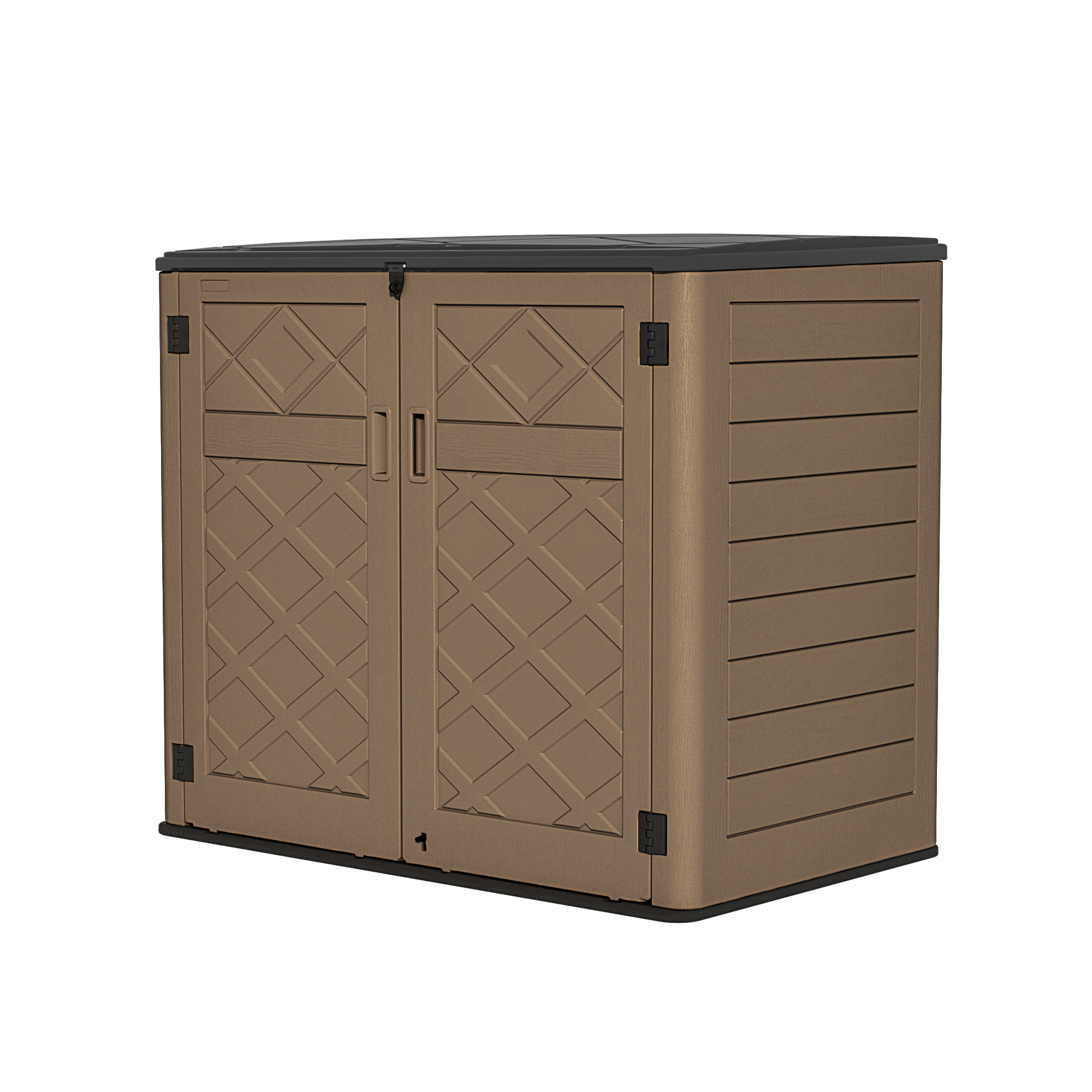 Yardgrace - Outdoor Storage Shed 358 Gal. 53.15 in. x 33.07 in. x 46.85 in. Resin Large Waterproof Deck Box Shed - Brown No shelves
