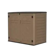Front. Yardgrace - 358 Gal. Larger Outdoor Storage Shed Horizontal 48 Cu.ft Outdoor Storage Box Waterproof for Garden, Patios, Backyards - Brown No shelves.