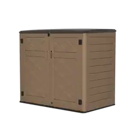 Yardgrace - Outdoor Storage Shed 358 Gal. 53.15 in. x 33.07 in. x 46.85 in. Resin Large Waterproof Deck Box Shed - Brown No shelves