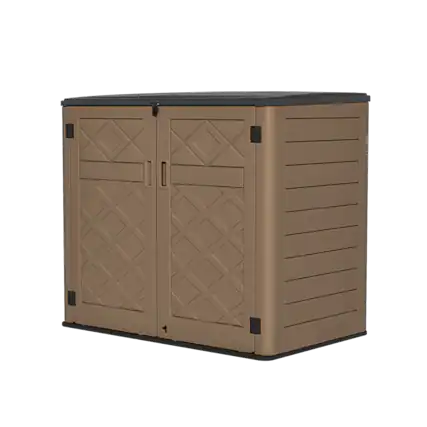 Front. Yardgrace - 358 Gal. Larger Outdoor Storage Shed Horizontal 48 Cu.ft Outdoor Storage Box Waterproof for Garden, Patios, Backyards - Brown.