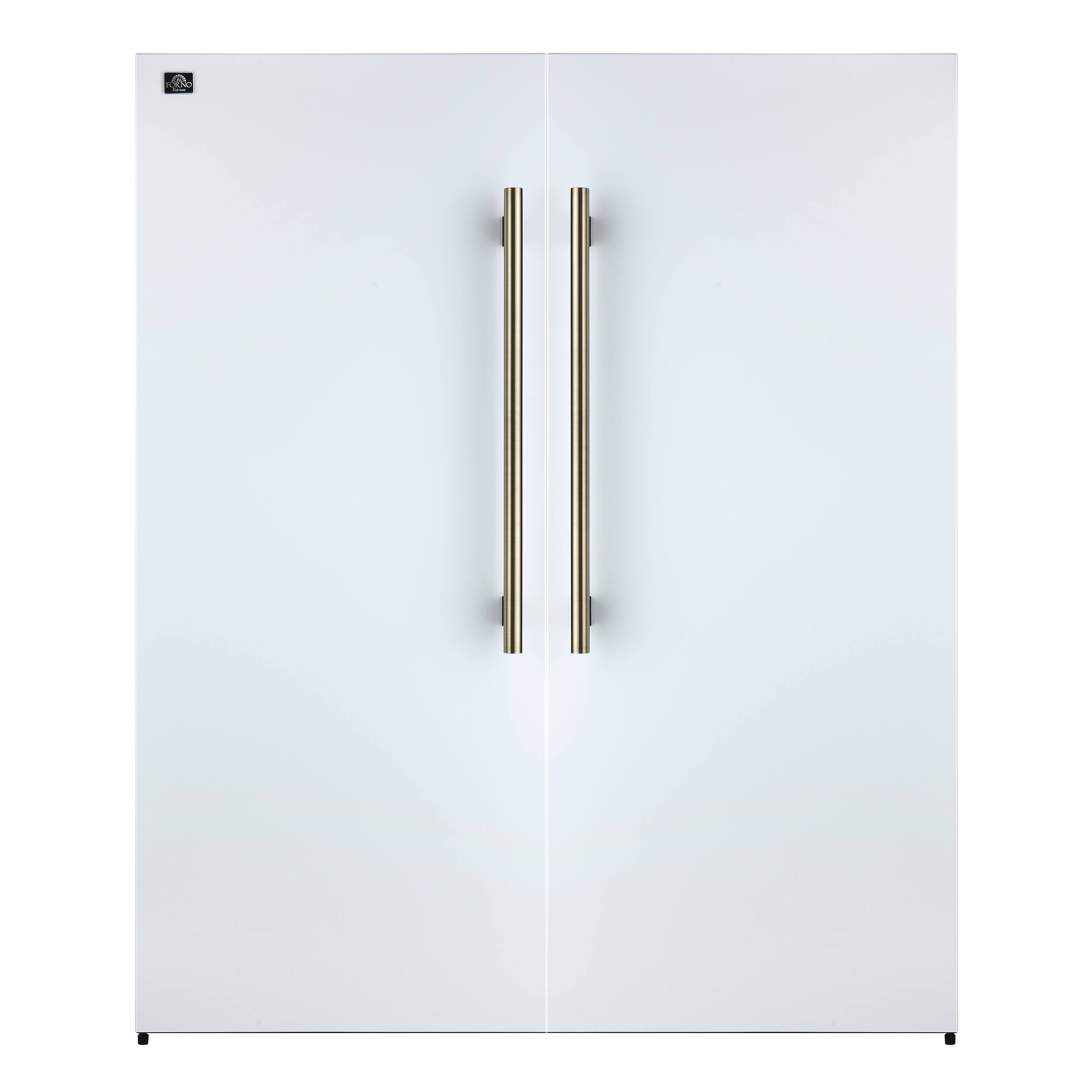 Alt View 1. Forno Appliances - Maderno 27.2 Cu. Ft. Side-by-Side Convertible Refrigerator with Decorative Grill Trim - White.