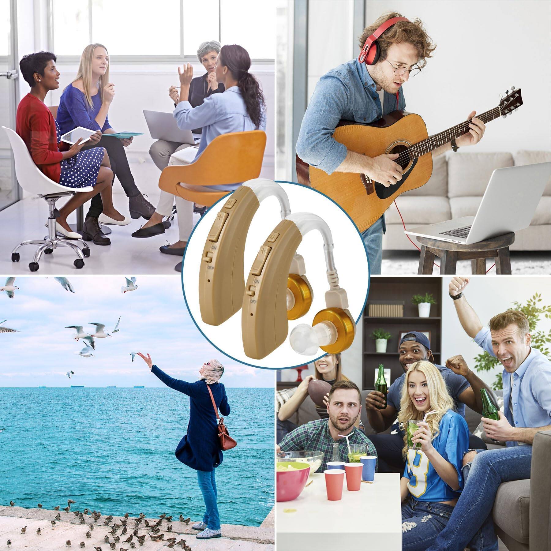 Alt View 5. MEDca - Digital Hearing Amplifier Pair - Behind the Ear Left & Right BTE Personal Sound Hearing Amplifier by MEDca - Beige.