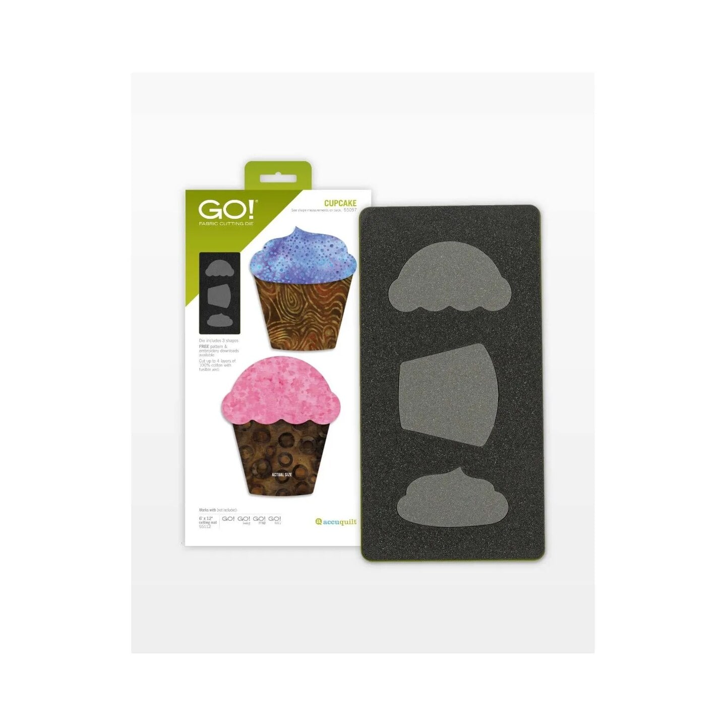 AccuQuilt - GO! Fabric Cutting Dies, Cupcake - Multicolor