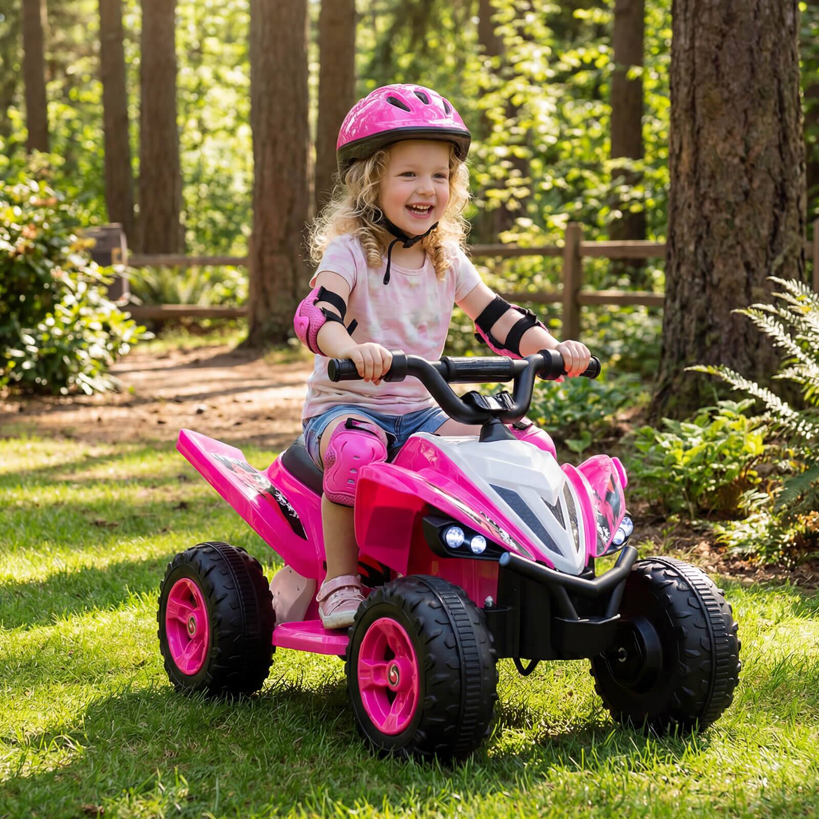 Alt View 1. Costway - Costway 12V Quad 4 Wheeler Ride on Toy with Music, Light, USB Port, Wireless Connection - Pink.
