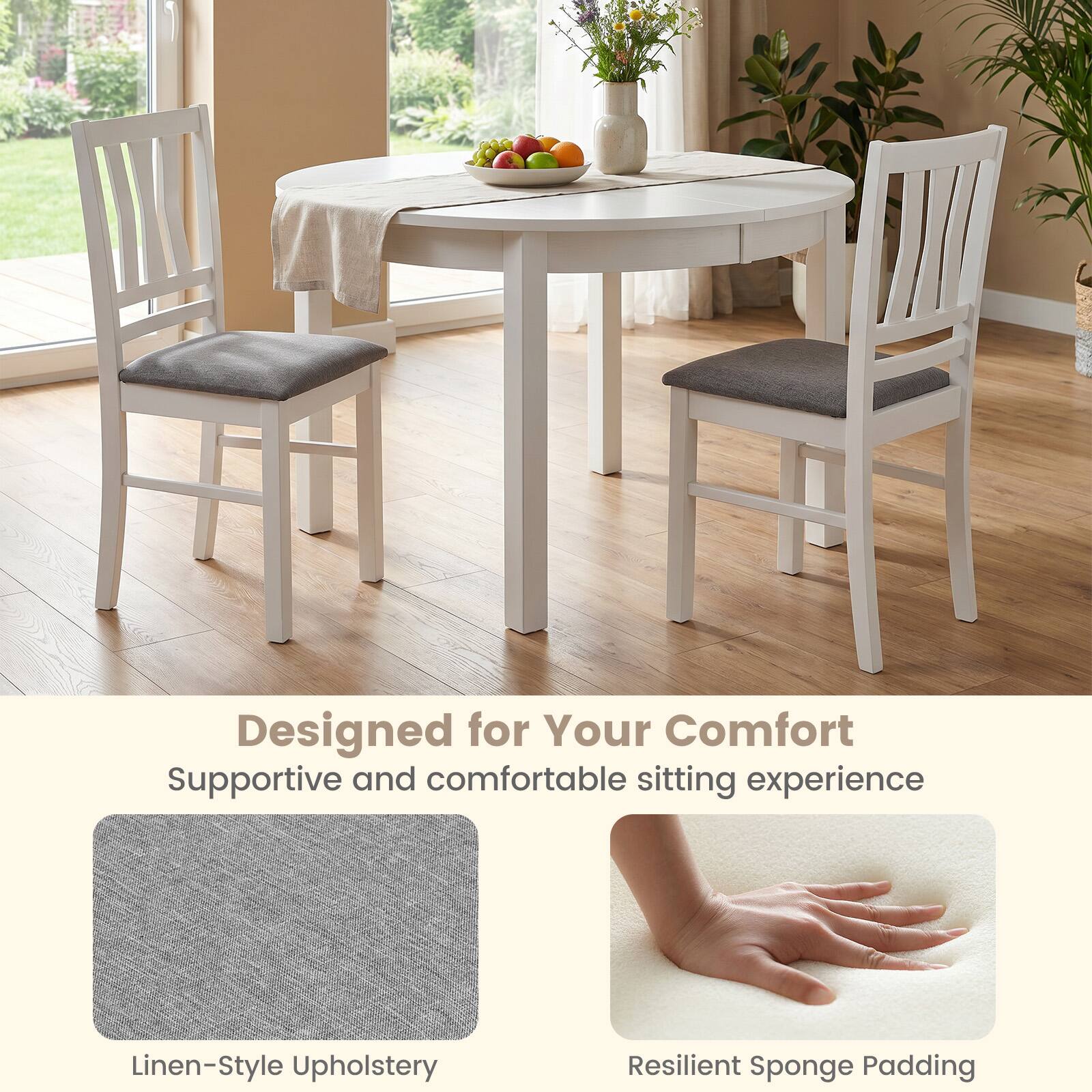Designed for Your Comfort  
Supportive and comfortable sitting experience  
Linen-Style Upholstery  
Resilient Sponge Padding