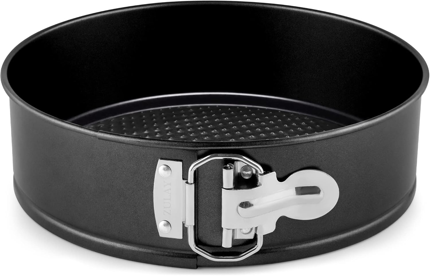 Front. Zulay Kitchen - Zulay Kitchen 7-Inch Non-stick Cheesecake Pan -Leakproof Springform Pan with Removable Bottom and Easy Release - Black.