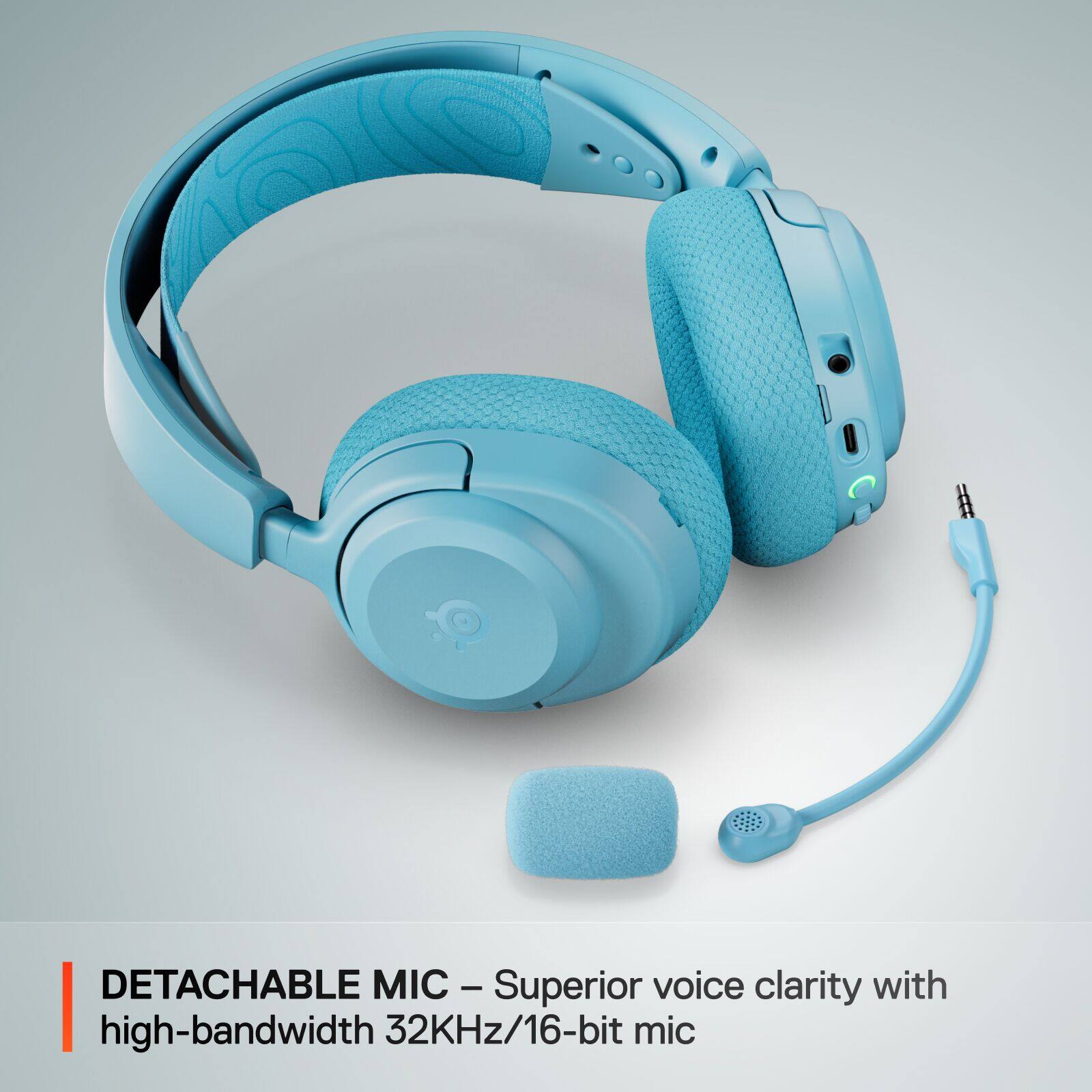 Detachable Mic - Superior Voice Clarity with High-Bandwidth 32KHz/16-bit Mic