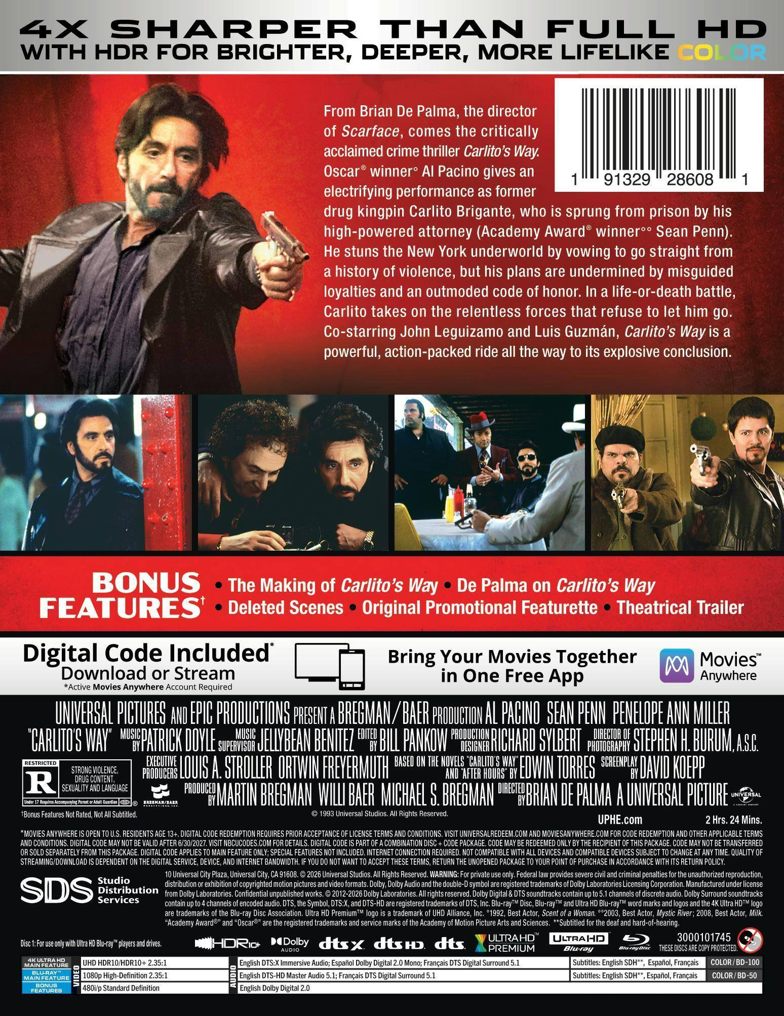 Back. Carlito's Way (Steelbook)   - 4K Blu-Ray.