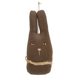 Back. BreeBe - Fabric Rabbit Head Ornament 3 Asstd. - Black, Brown, Cream.