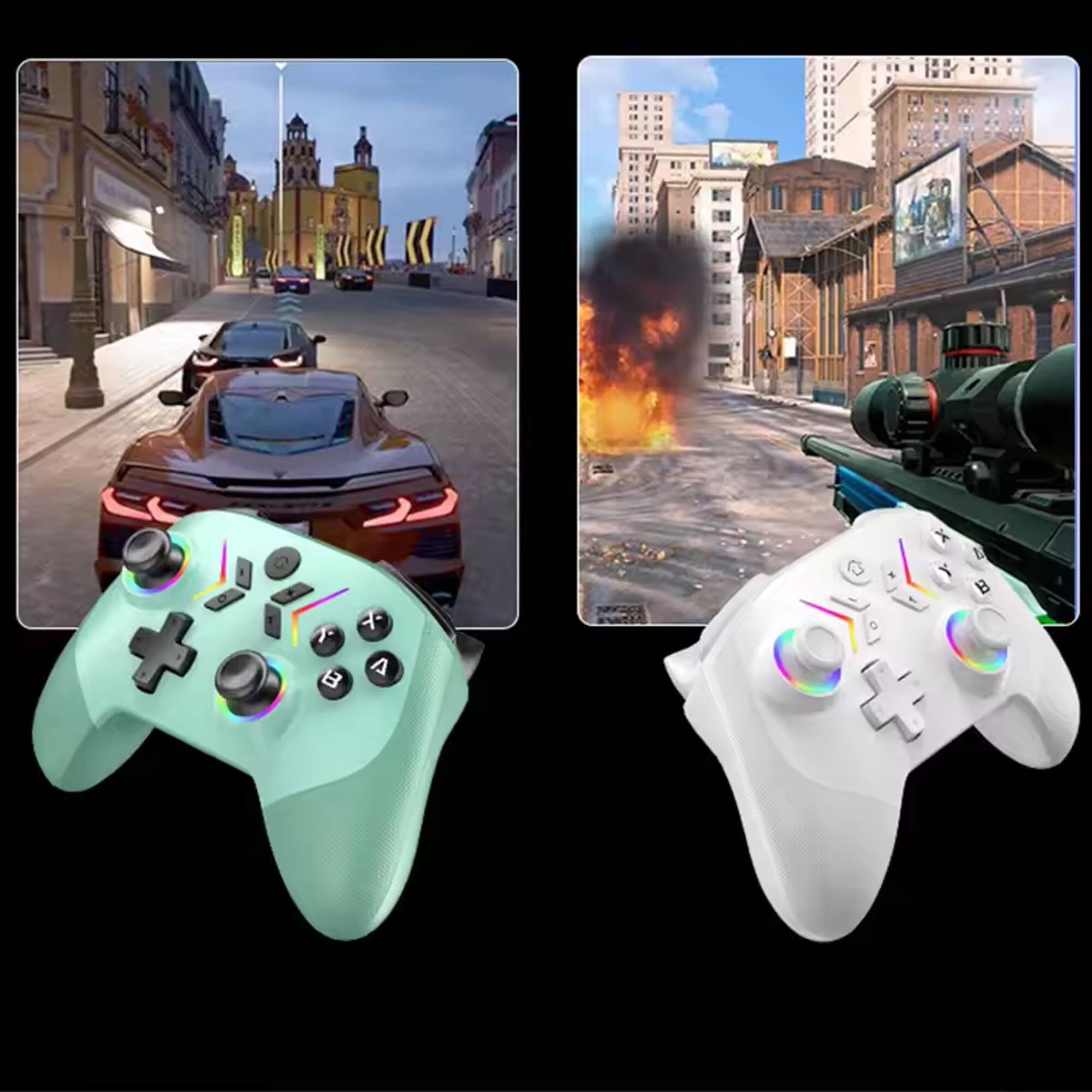 Alt View 1. YONWAY - Wireless Bluetooth Game Controller for Switch/Switch PRO/Switch Lite/PC/Mobile, Gamepad - 6-Axis Gyro, Wake-Up Function - Green.