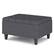 Angle. Simpli Home - Harrison Small Coffee Table Storage Ottoman - Slate Grey.