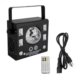 Topteng - 4-in-1 RGB Disco Light – Magic Ball, Beam, Strobe & UV, DMX512, 14CH, Sound Active, Fit for DJ, Party & Club Stage - Black