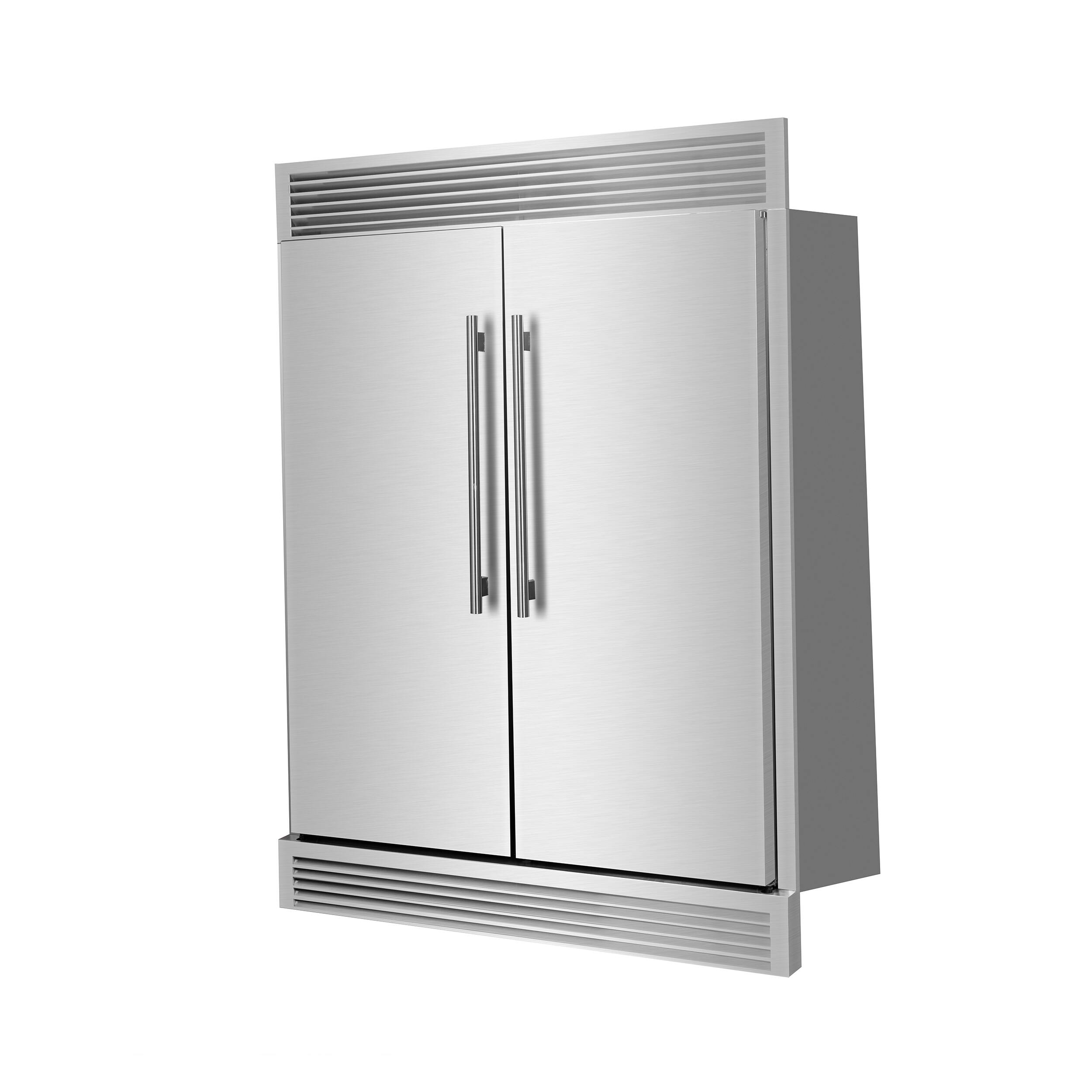 Left. Forno Appliances - Maderno 27.2 Cu. Ft. Side-by-Side Convertible Refrigerator with Decorative Grill Trim - Stainless steel.