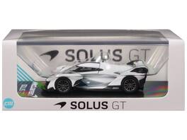 CM Models - McLaren Solus GT White with Blue Stripes 1/64 Diecast Model Car by CM Model - White ,Blue