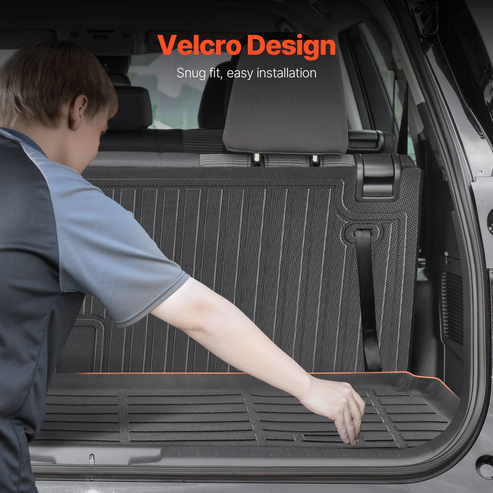 Velcro Design  
Snug fit, easy installation