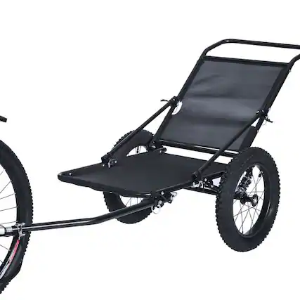 Front. Jupiter Bikes - Fat Tire Utility Bike Trailer - All-Terrain Gear and Equipment Hauler w/ Suspension, 220 lb Load - Universal Hitch - Black.