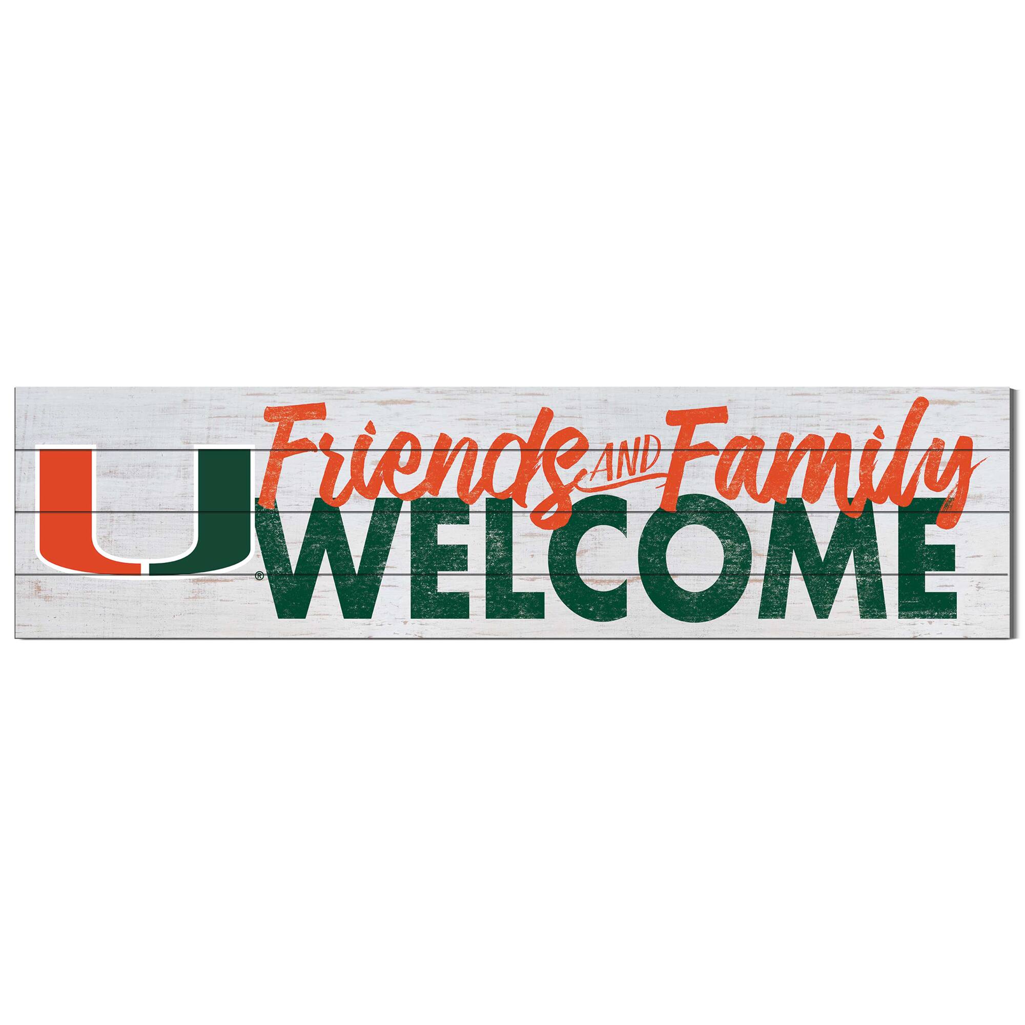 Jardine - Miami Hurricanes 10'' x 40'' Friends & Family Welcome Sign - White